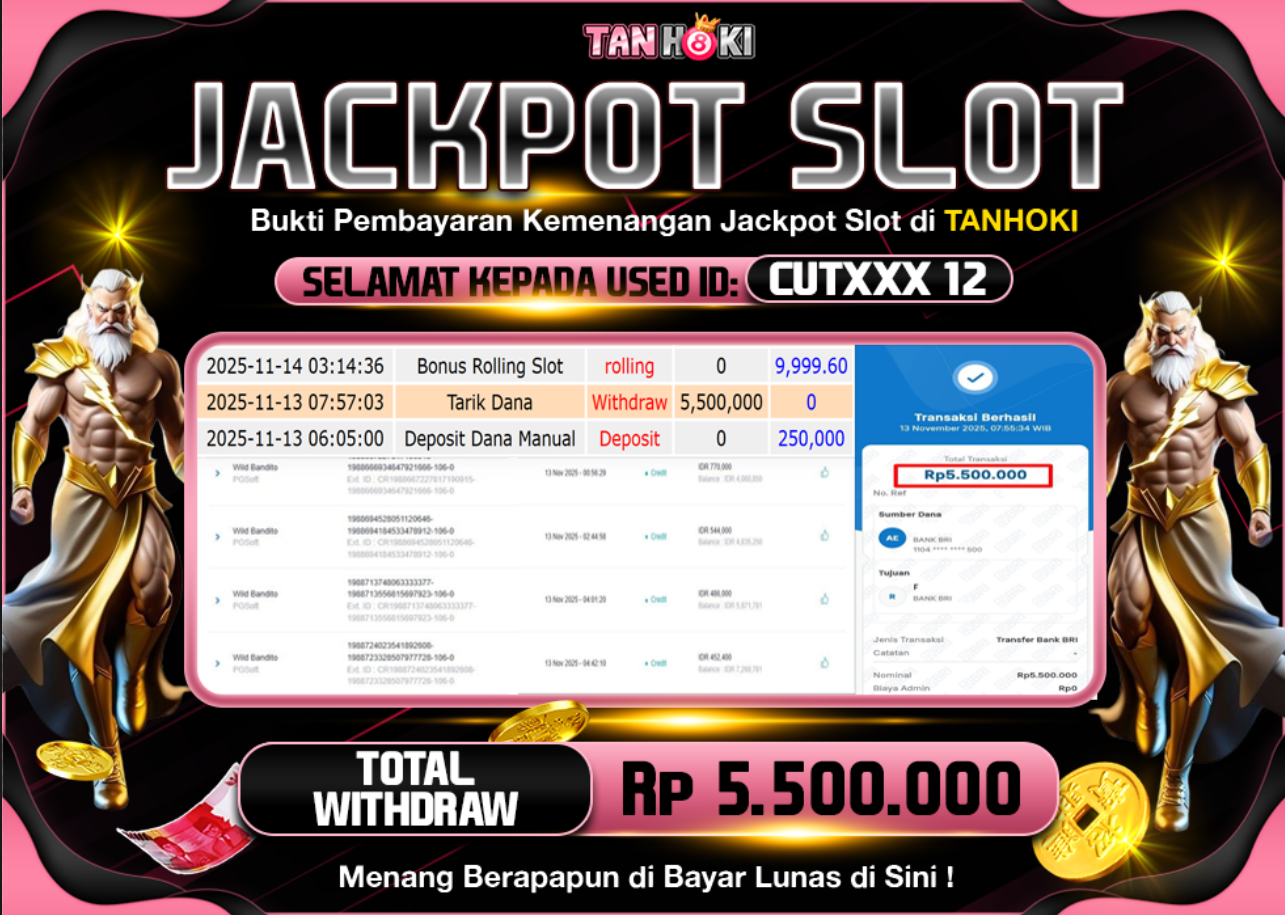 TANHOKI JACKPOT SLOT WILD BANDITO Rp..5.500.000,- LUNAS