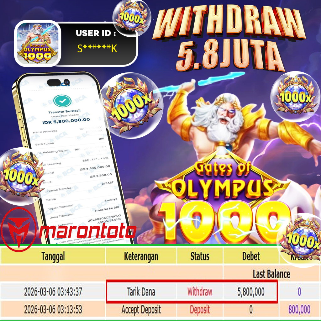 BUKTI JEPE SLOT GACOR DI GATES OF OLYMPS 1000  - PRAGMATIC PLAY ⚡️⚡️