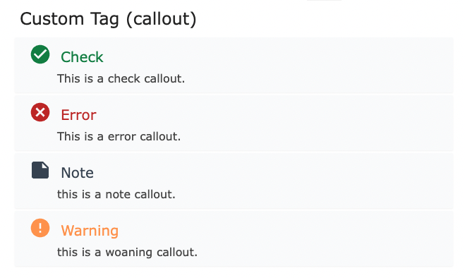 Render callout tag