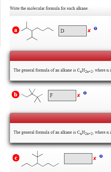 Solved Write The Molecular Formula For Each Alkane The Chegg Com