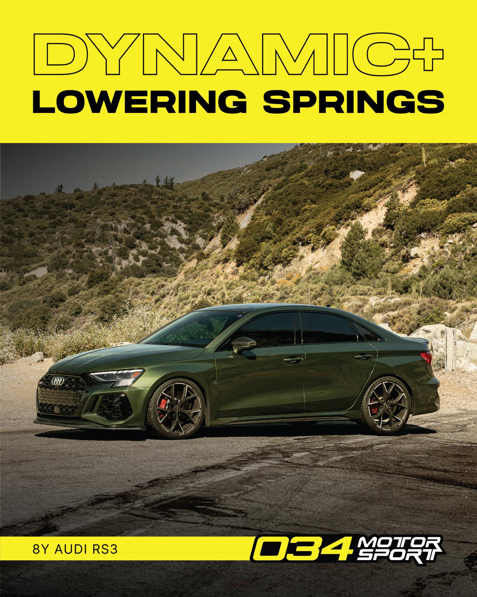 Dynamic+ Lowering Springs For 8Y Audi RS3 Now Available From 034Motorsport!