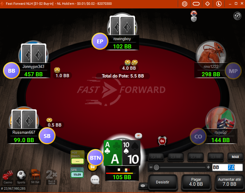 Player Positions HUD at PartyPoker table