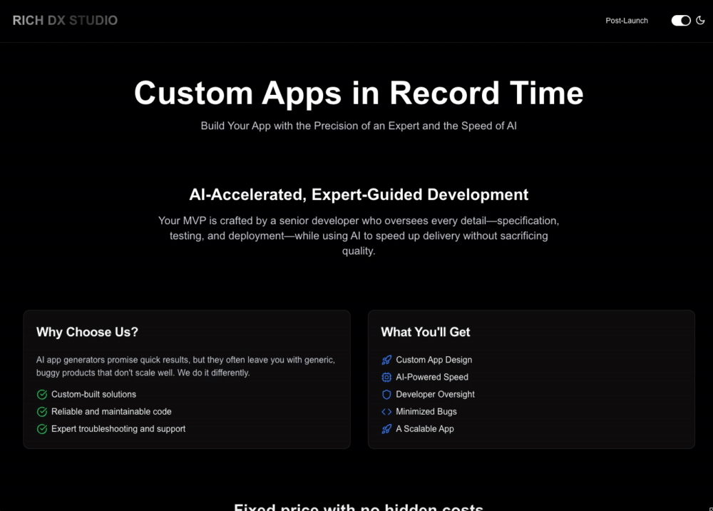Thumbnail of AI-Accelerated, Expert-Guided Development | Rich DX Studio