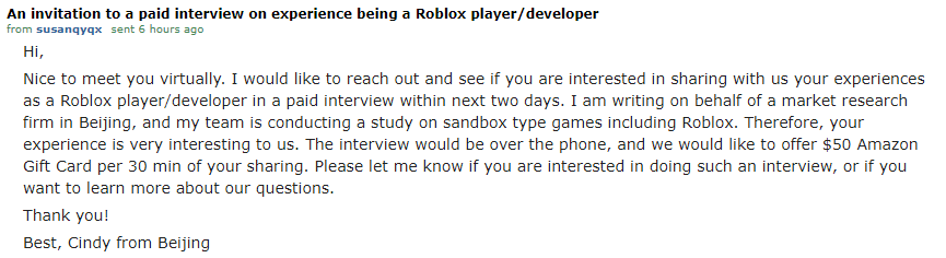 I Got Invited To A Roblox Player Developer Paid Interview Is This Normal Or Is It Fishy Roblox - normal player roblox