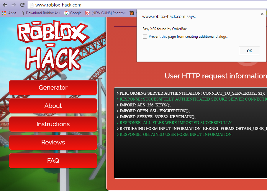 Xss Www Roblox Hack Com Is Vulnerable