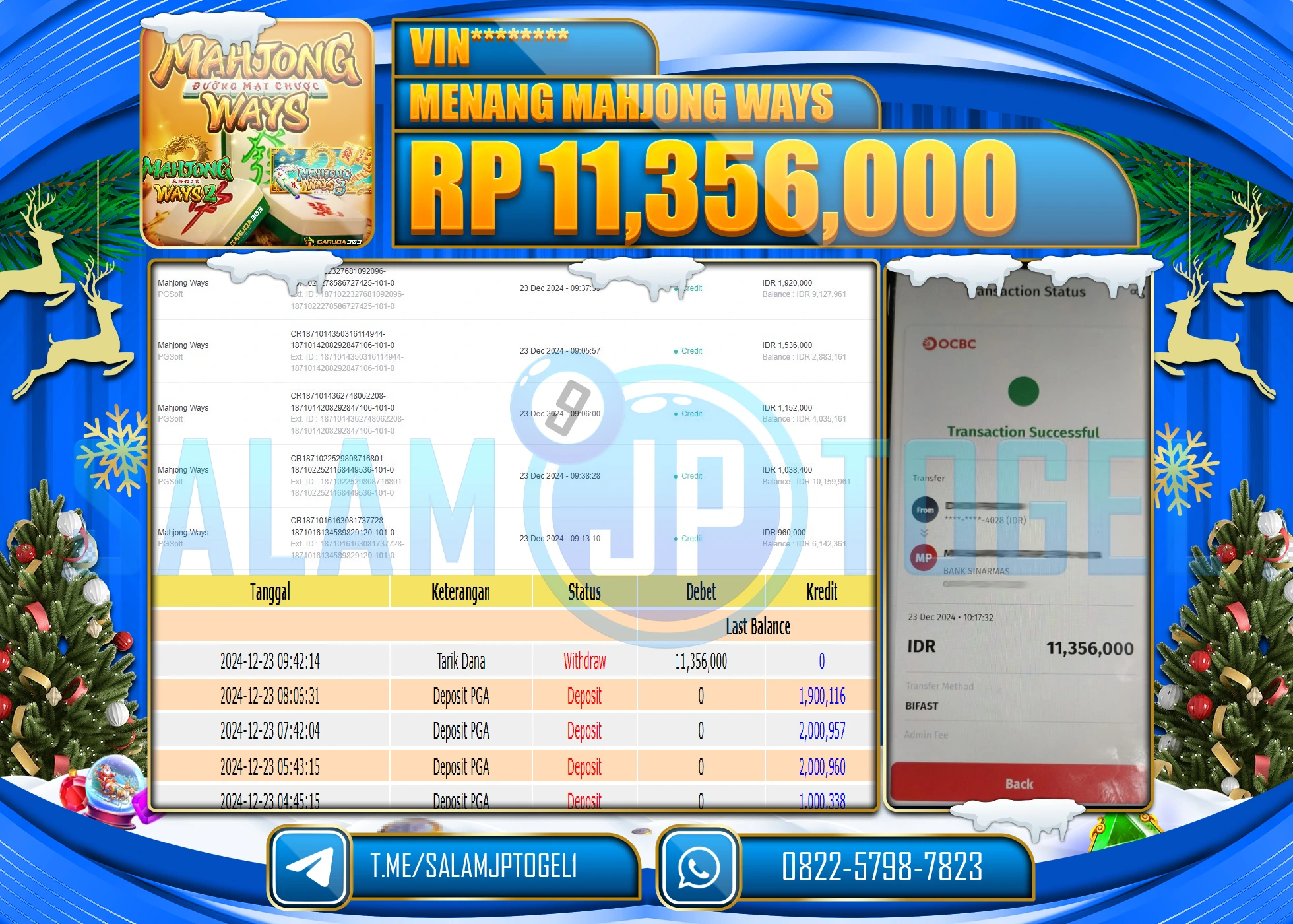 SALAMJPTOGEL MENANG SLOT MAHJONG WAYS   Rp.11,356,000 LUNAS