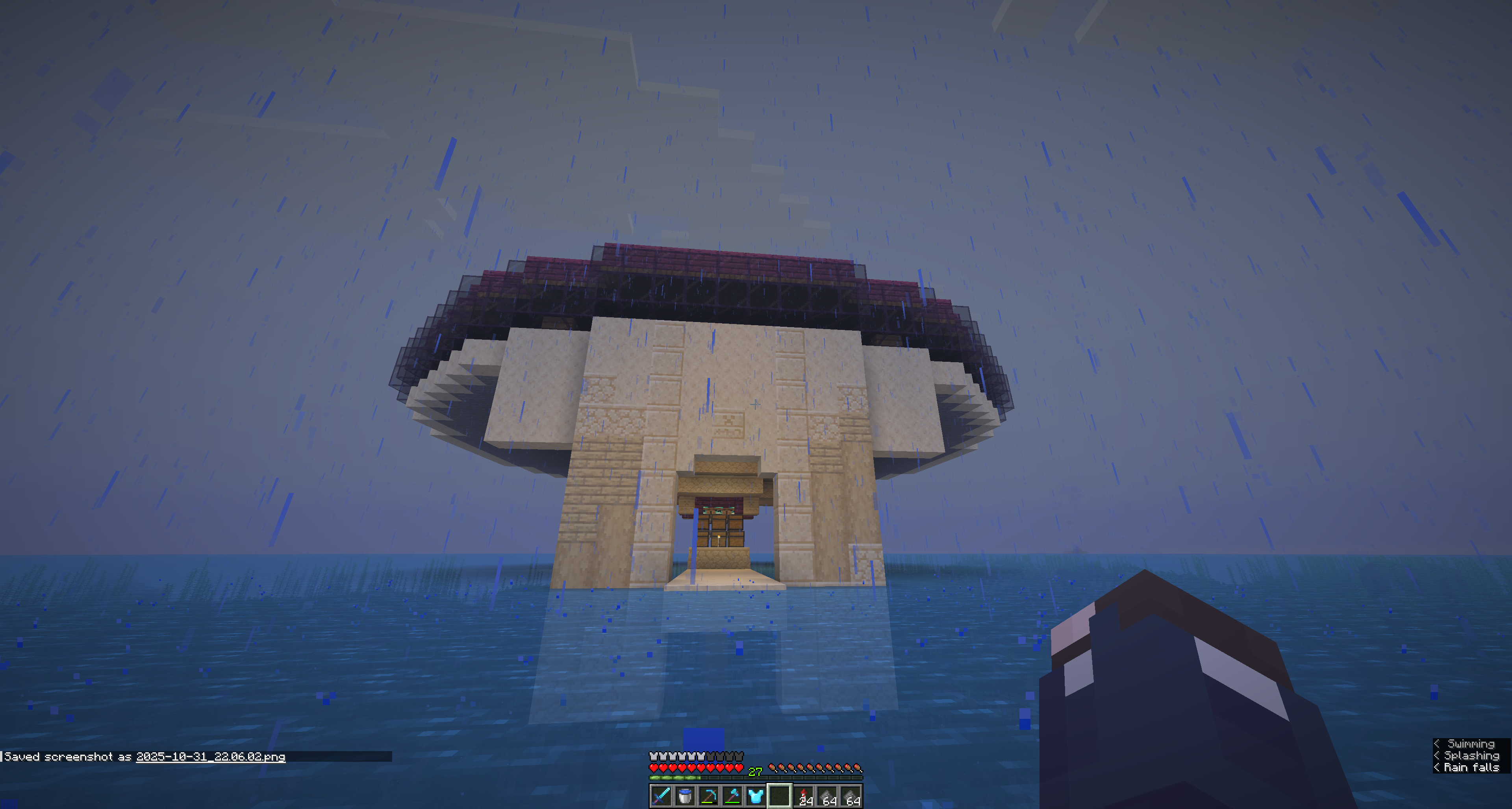 Start of cylindrical tower to go around the creeper farm.