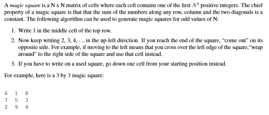 a-magic-square-is-a-n-x-n-matrix-of-cells-where-each-chegg