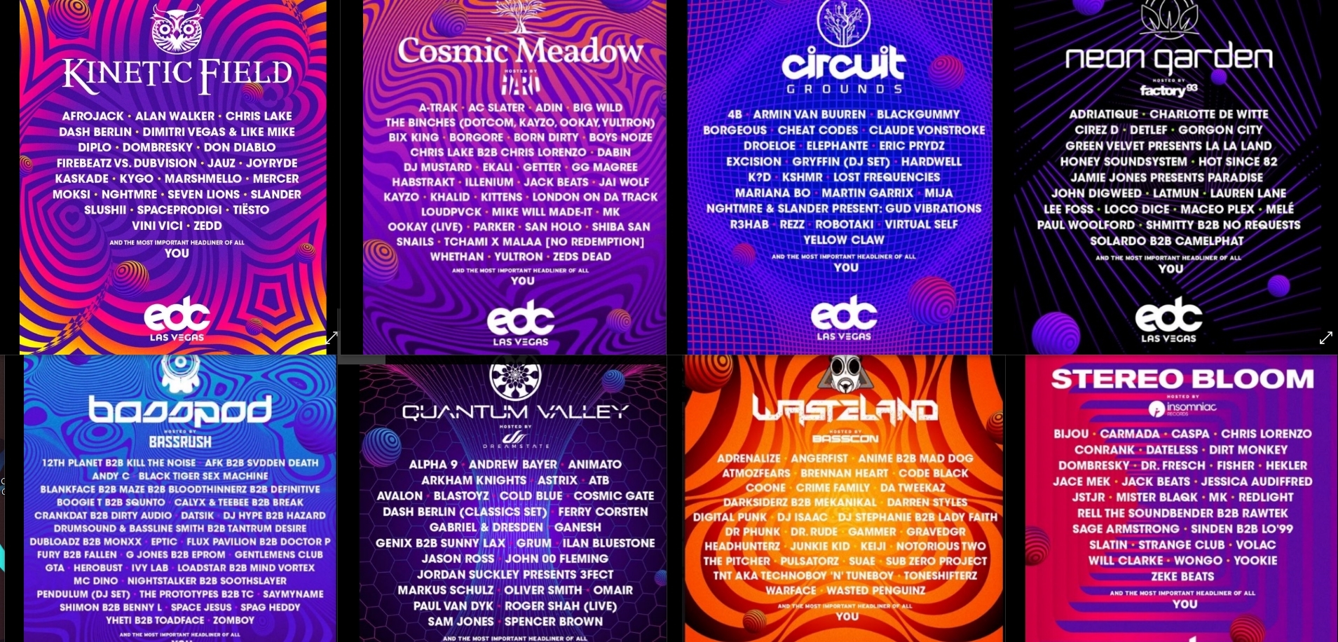 Edc Lineups By Stage Electricdaisycarnival