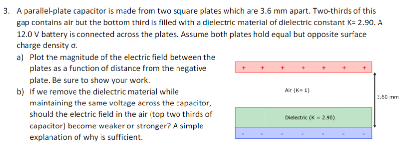 Solved A parallel-plate capacitor is made from two square | Chegg.com