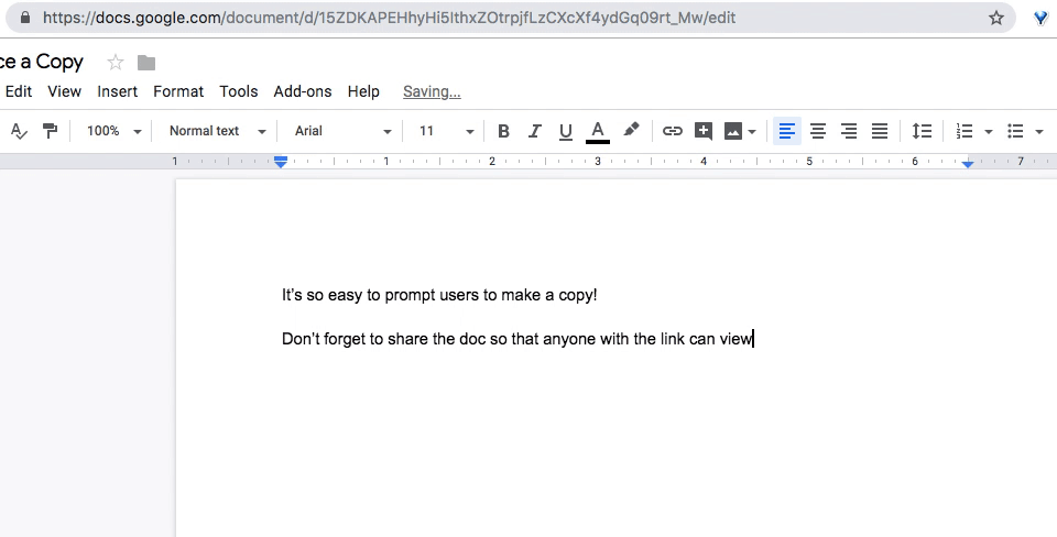 Force Users To Make A Copy Of A Google Doc