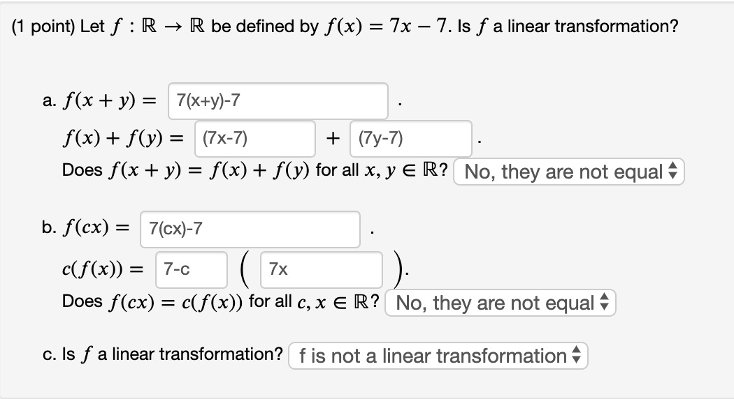 Solved 1 Point Let F R R Be Defined By F X 7x 7 Chegg Com