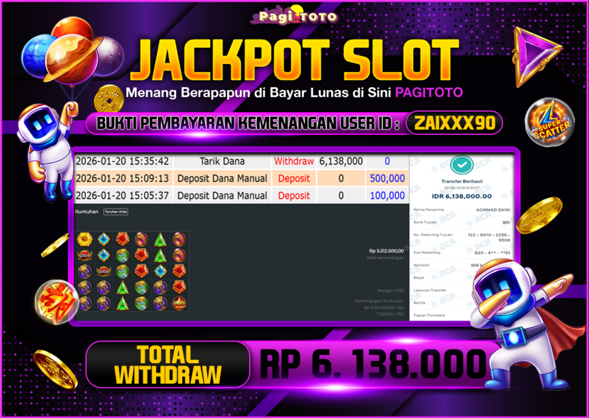 HAPPY JACKPOT MEMBER PAGITOTO SLOT GATES OF OLYMPUS Rp  6.138.000-, - LUNAS