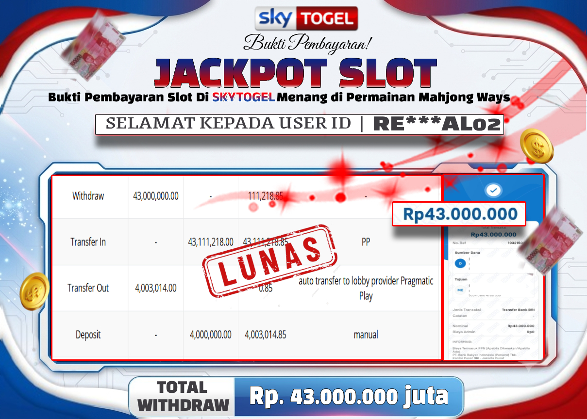 🏆 BUKTI   KEMENANGAN   Mahjong Ways  MEMBER   SKYTOGEL🏆