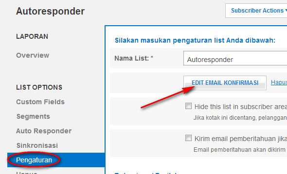 Contoh Optin Konfirmasi Email & Cara Edit Email Konfirmasi 