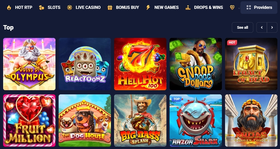 Games and slots at Joo