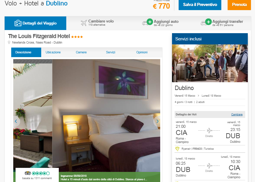 Hotel Dublino in Offerta