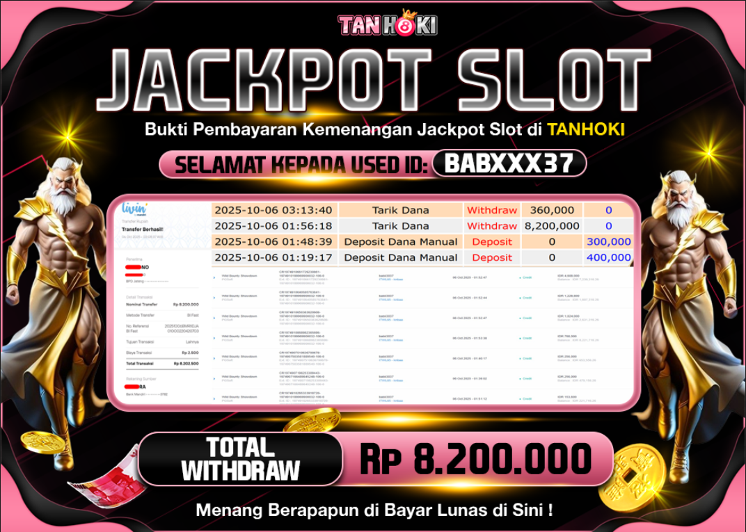 TANHOKI JACKPOT SLOT WILD BOUNTY SHOWDOWN Rp.8.200.000,- LUNAS