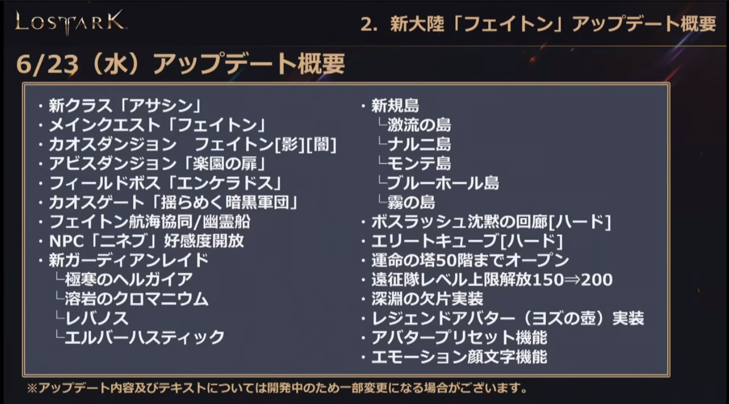 ロストアーク 生放送6 15 フェイトンアプデ Hitoのオンラインゲーム日記