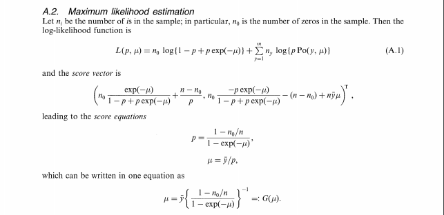 statistics - Maximum Likelihood Estimation for Zero-inflated 