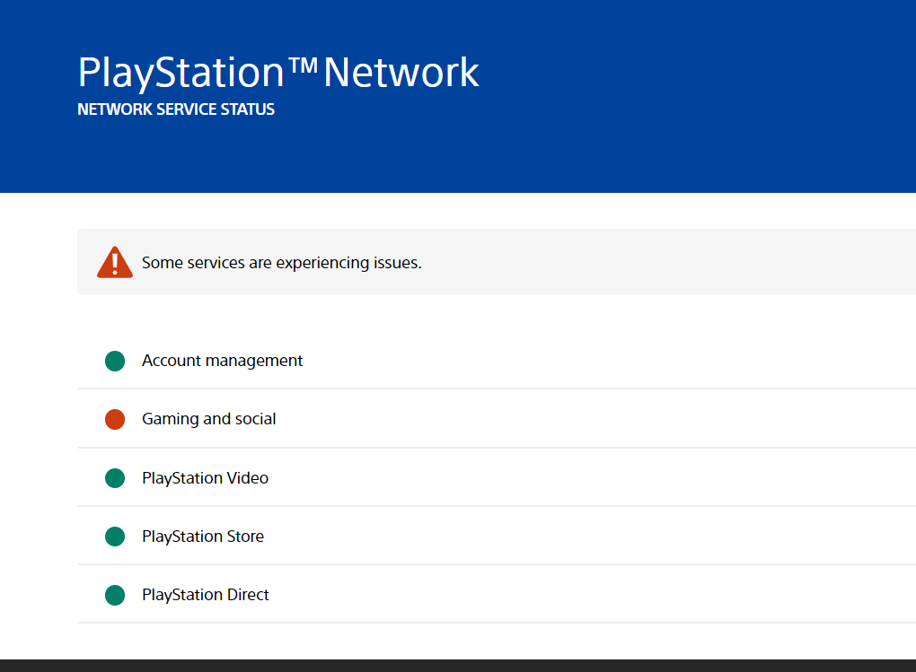 PlayStation Network currently experiencing issues