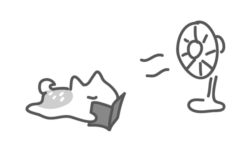 夏の鹿さんイラスト（グレー）