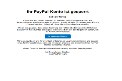 German PayPal Letter Inbox to All