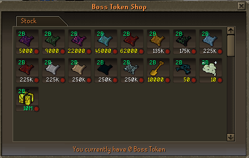Boss Token Shop