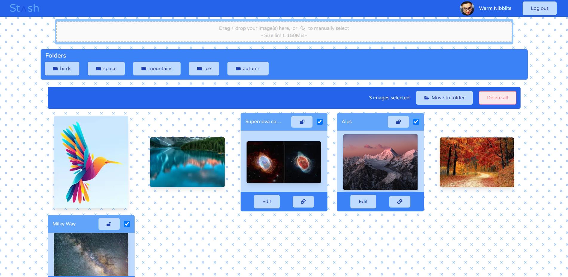 Screenshot of website