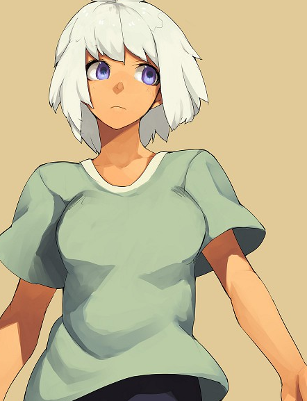 Anime girl brown skin