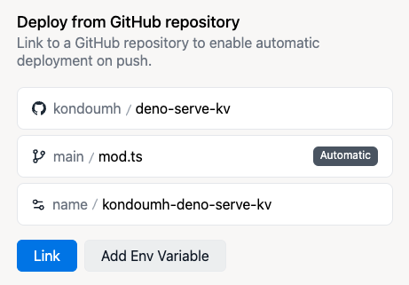 deploy from github repo