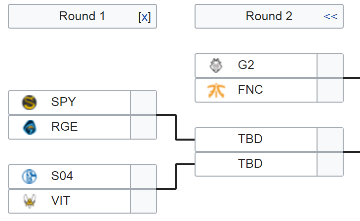 Playoffs de LEC del split de verano Fuente: https://lol.gamepedia.com/LEC/2019_Season/Summer_Playoffs Playoffs de LEC del split de verano Fuente: https://lol.gamepedia.com/LEC/2019_Season/Summer_Playoffs