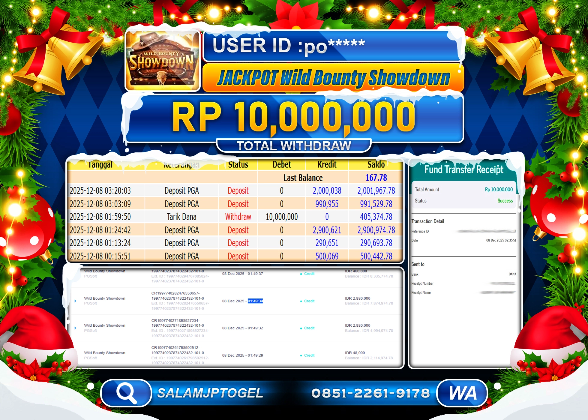 SALAMJPTOGEL JACKPOT Wild Bounty Showdown Rp.10,000,000 - LUNAS