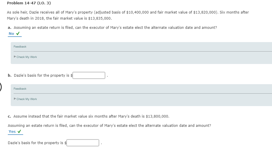 Solved Problem 1447 (LO. 3) As sole heir, Dazie receives