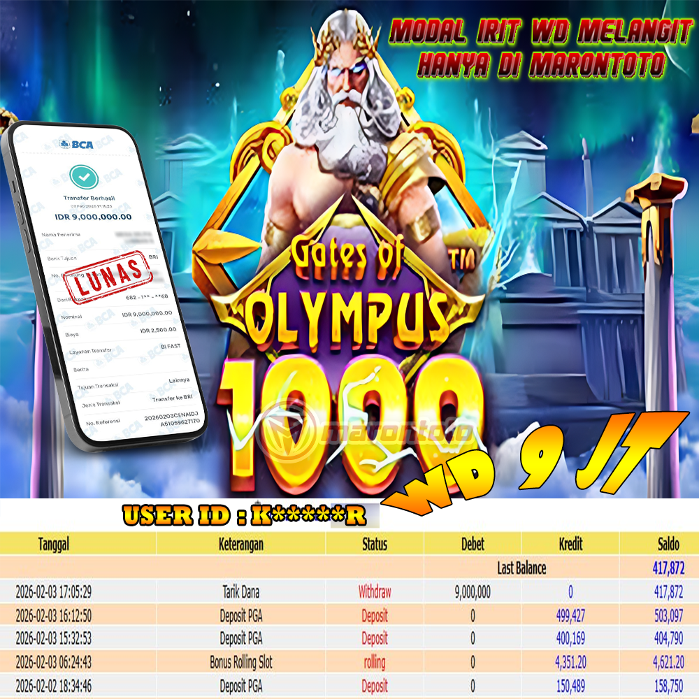 BUKTI JEPE SLOT GACOR DI GATES OF OLYMPUS 1000 - PRAGMATIC PLAY