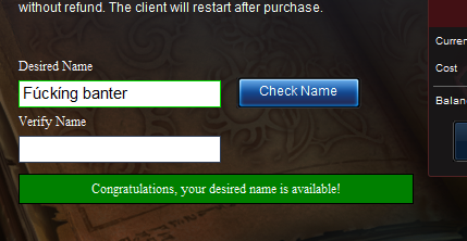 Desired name. Desired name