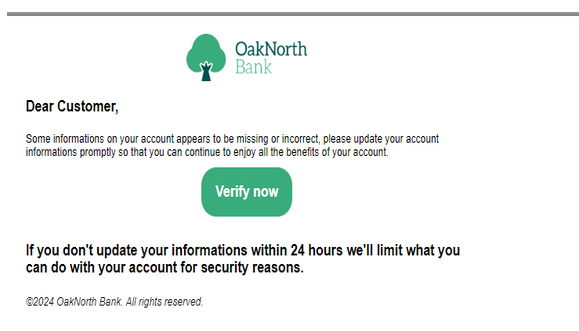 ✅ OakNorth Bank - UK - Letter Inbox To All 2025 ☑️