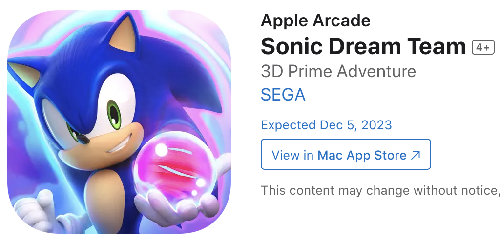 Apple Arcade is getting a new Dreamy Sonic game