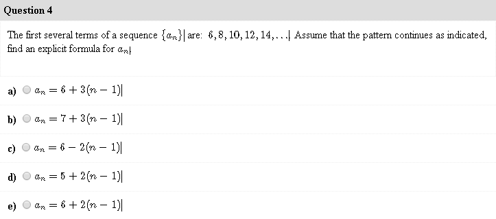 Solved The first several terms of a sequence {a_n}| are: 6, | Chegg.com