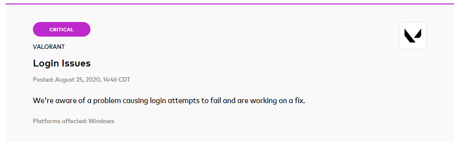 Riot working on a fix for issue causing VALORANT login attempts to fail -  Dot Esports