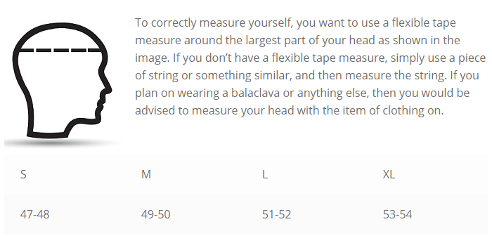 Wulfsport Helmet Size Guide