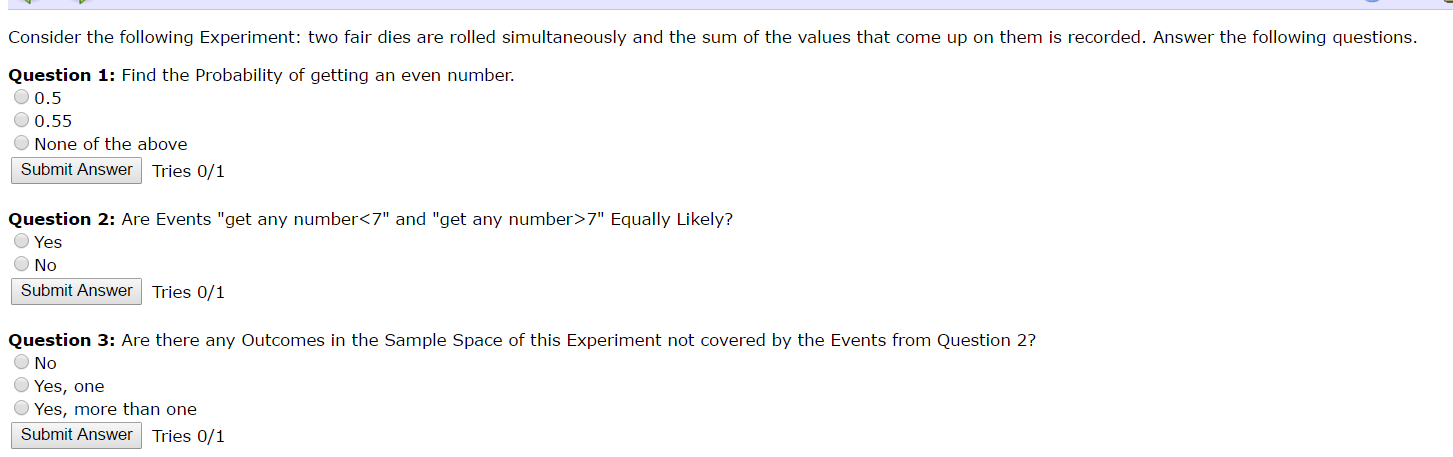 Solved Consider the following Experiment: two fair dies are | Chegg.com