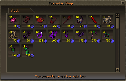 Cosmetic Coin Shop