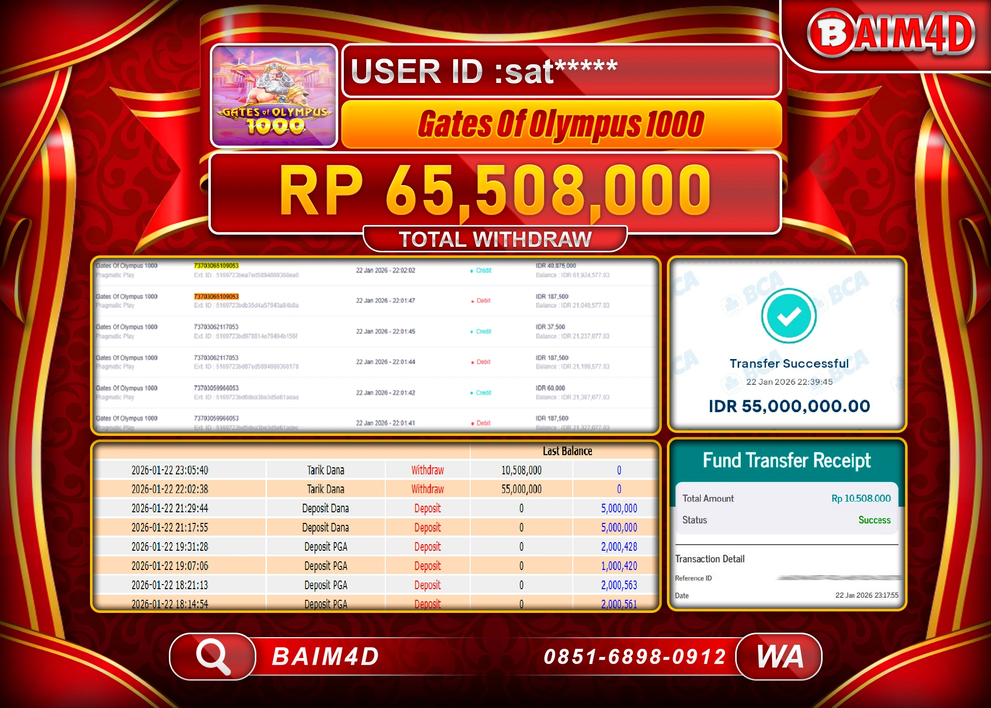 BAIM4D JACKPOT SLOT GATES OF OLYMPUS Rp.65,508,000 - LUNAS