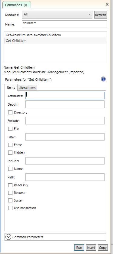 Compose cmdlet parameters