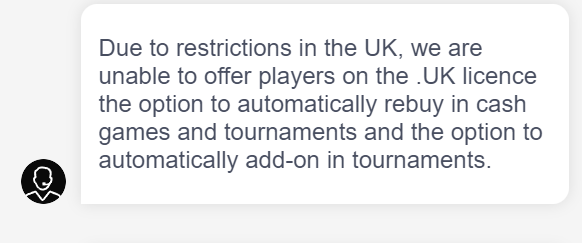 Pokerstars disables auto rebuy function due to regulation for UK players