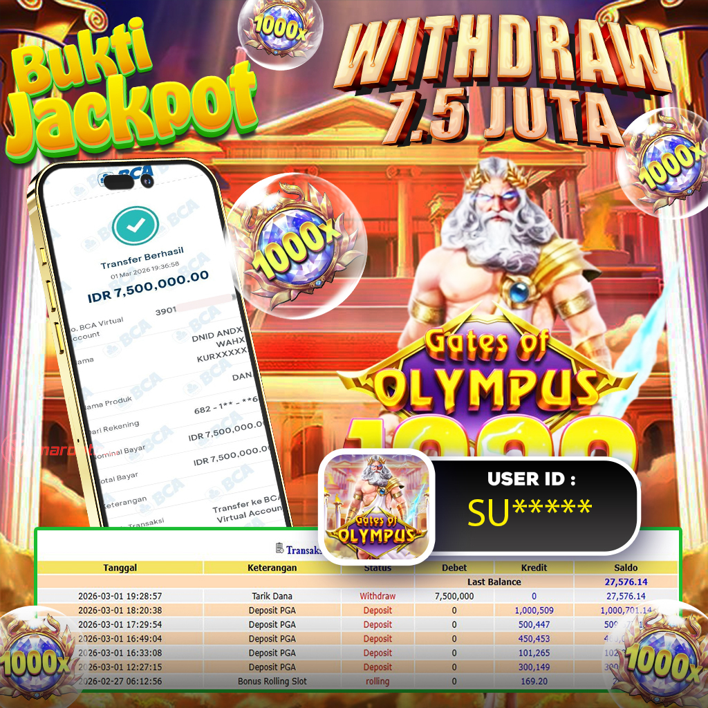 BUKTI JEPE SLOT GACOR DI GATES OF OLYMPS 1000  - PRAGMATIC PLAY ⚡️⚡️