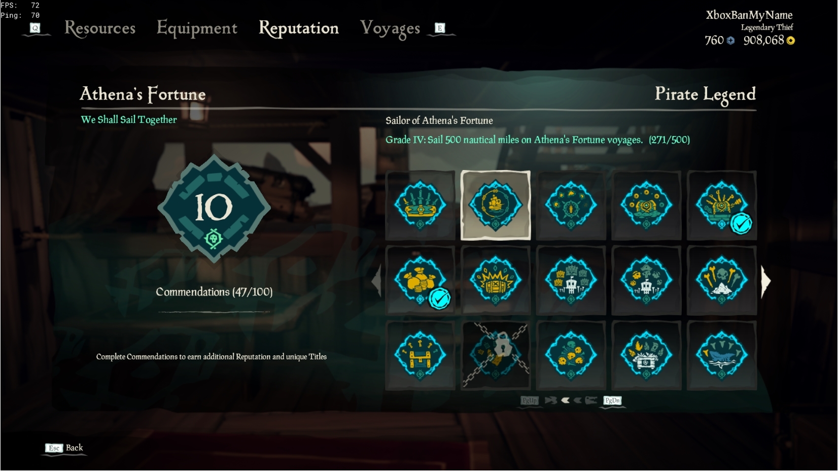 SOLD Year 1 Pirate Legend Athena 10 Account W/ Gilded Athena Voyage