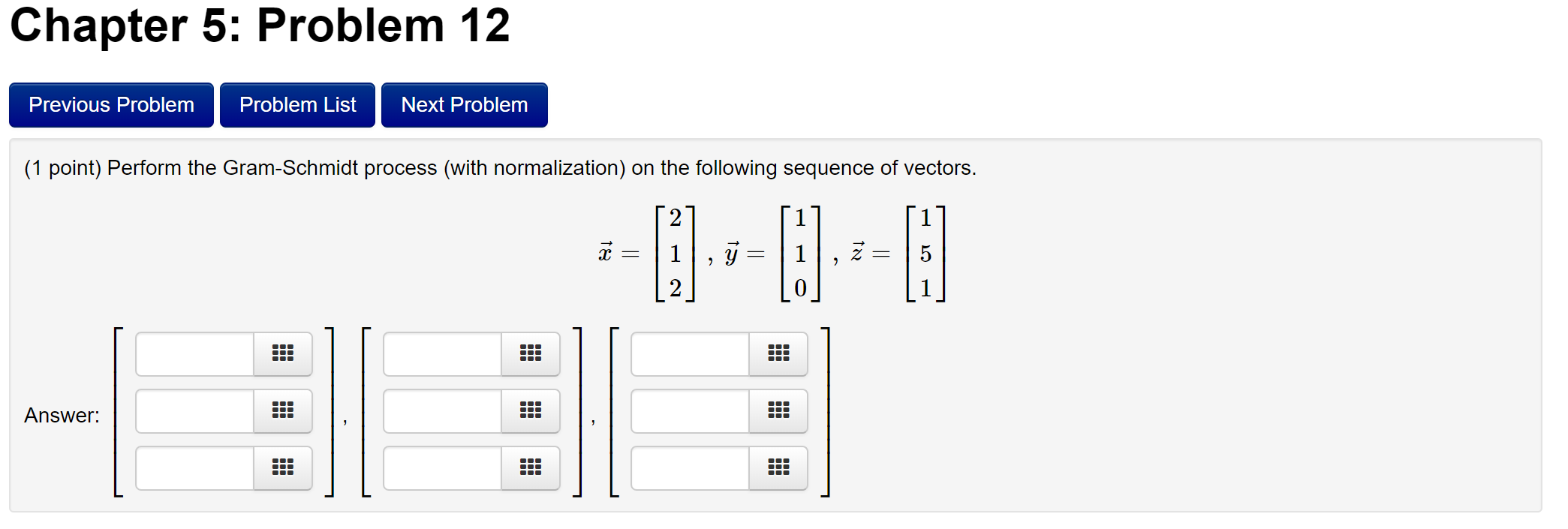 Solved Chapter 5: Problem 12 Previous Problem Problem List | Chegg.com