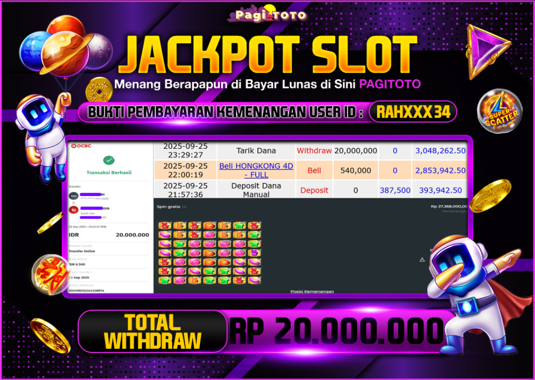 HAPPY JACKPOT MEMBER PAGITOTO SLOT SUGAR RUSH 1000 Rp 20.000.000-, - LUNAS